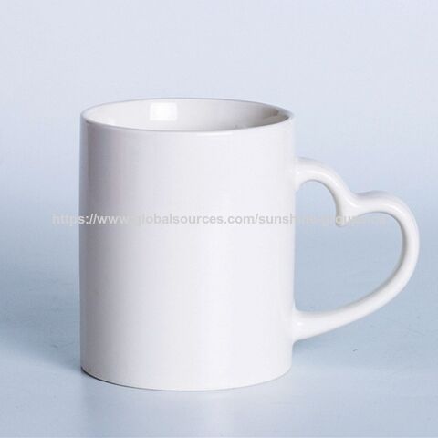 Tasses de transfert thermique en gros, tasse enduite, tasse blanche, tasse pour image DIY, tasse à changement de couleur, tasse en émail rétro en gros