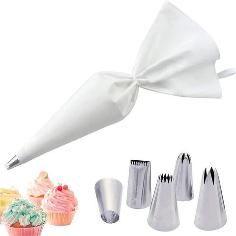 Icing dispensers & tips 14-piece set of 304 stainless steel piping tip set, cotton piping bag, tie, cream puff tip and baking set