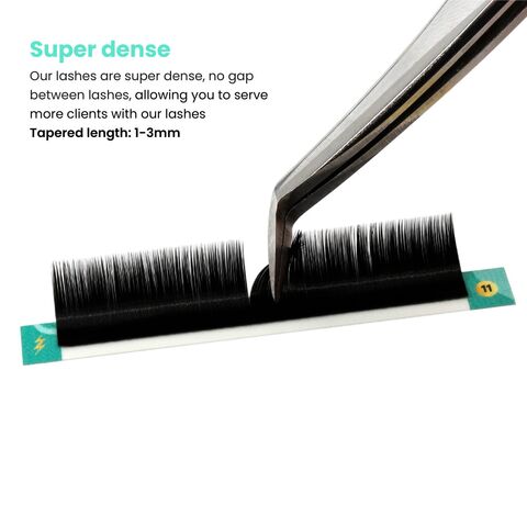 Cils en soie premium en gros avec boîtes, extensions de cils individuelles, cils noirs mats, plateau de longueur mixte super doux, OEM