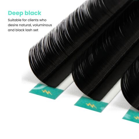 Cils en soie premium en gros avec boîtes, extensions de cils individuelles, cils noirs mats, plateau de longueur mixte super doux, OEM