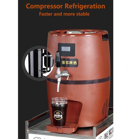 Dispensador de Cerveza Kegerator Portátil com Compressor, Formato de Barril de Cerveza de 10L