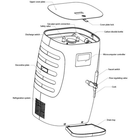 Dispensador de Cerveza Kegerator Portátil com Compressor, Formato de Barril de Cerveza de 10L