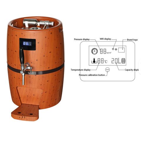 Dispensador de Cerveza Kegerator Portátil com Compressor, Formato de Barril de Cerveza de 10L