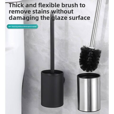 Toilet brush holders Modern Commercial Hotel Bathrooms Stainless Steel No-Drill Toilet Brush Holder Storage Rack Floor-Standing wi