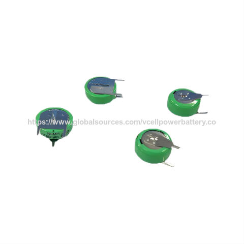 Bateria tipo botão recarregável NiMH VCELL/OEM de 1,2 V 80 mAh com excelente desempenho em alta temperatura para aplicações de iluminação
