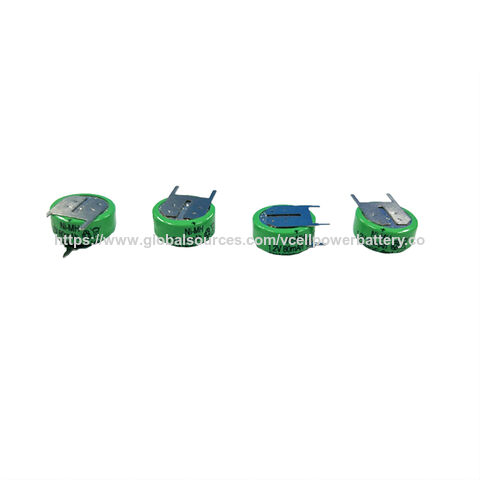 Bateria tipo botão recarregável NiMH VCELL/OEM de 1,2 V 80 mAh com excelente desempenho em alta temperatura para aplicações de iluminação