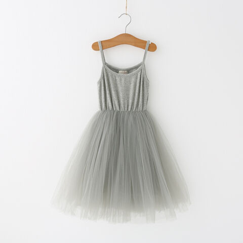 Robes en tulle et maille à bretelles sans manches, personnalisables et de style nouveau pour petites filles, pouvant être utilisées comme robes. Robe de fille