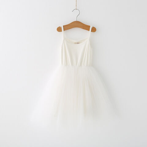 Robes en tulle et maille à bretelles sans manches, personnalisables et de style nouveau pour petites filles, pouvant être utilisées comme robes. Robe de fille