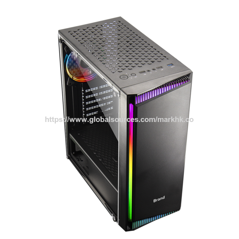 GAMING COMPUTER CASE, Gaming PC Chassis with Fans RGB, Computer Tower Case Airflow 3.0 USB,Tempered Glass Panel Control Remote.