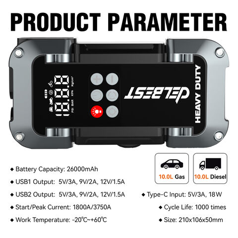 Großhandel Auto Batterie Starthilfe Jump Starter mit Smart Clamp 26000mAh und 3750A Spitzenstrom