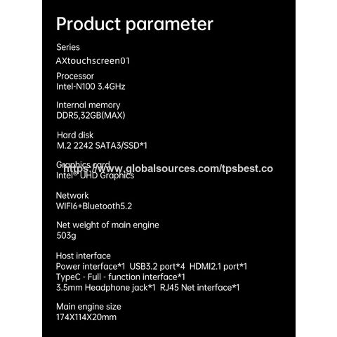 Mini PC de escritorio con pantalla táctil de 7 pulgadas N100 N200 Win11 16GB 256GB Todo en Uno
