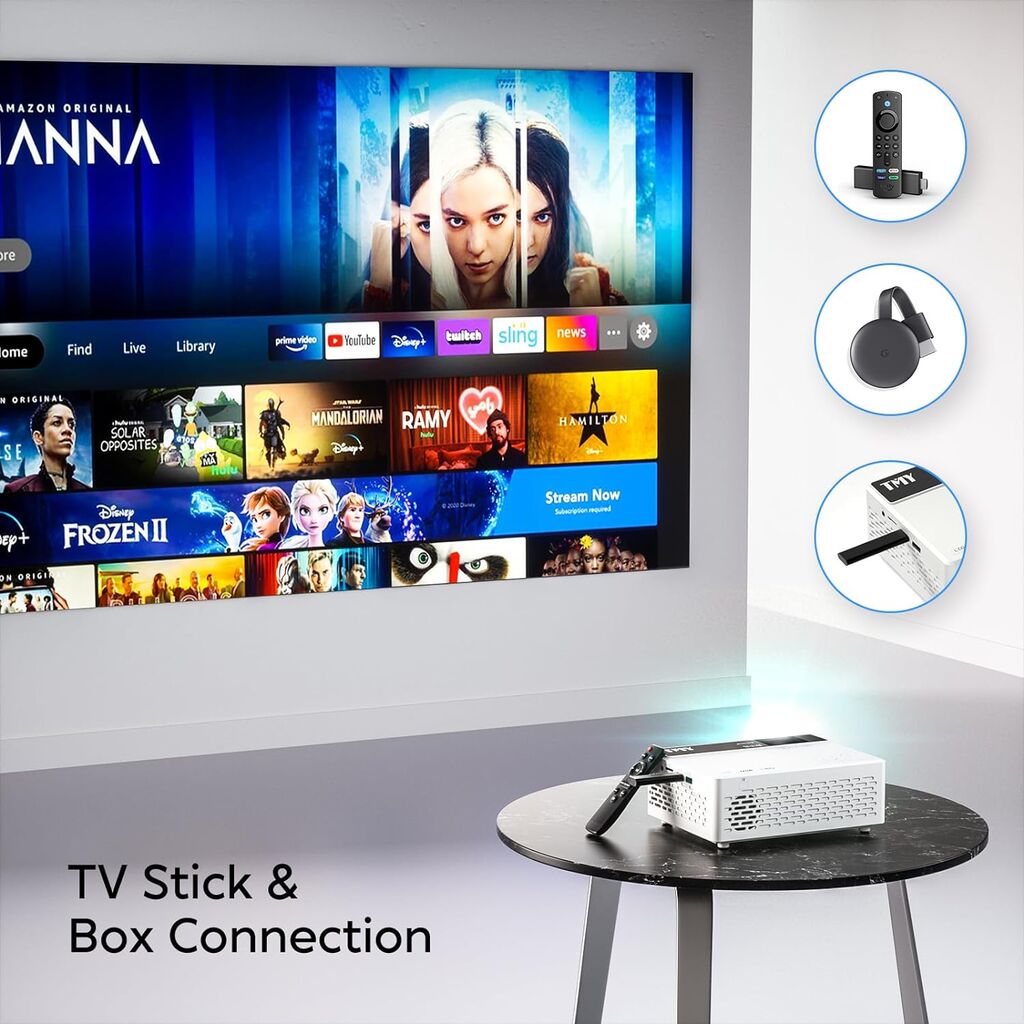 Compact 4k Supported Projector With Bluetooth Connectivity, Built-in ...