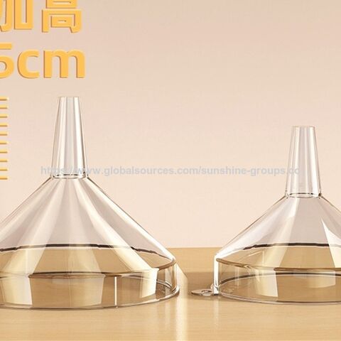 Funil transparente de qualidade alimentar para cozinha doméstica, dispensador de vinho, molho de soja, óleo de cozinha, embalagem de líquidos