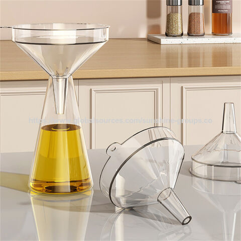 Funil transparente de qualidade alimentar para cozinha doméstica, dispensador de vinho, molho de soja, óleo de cozinha, embalagem de líquidos