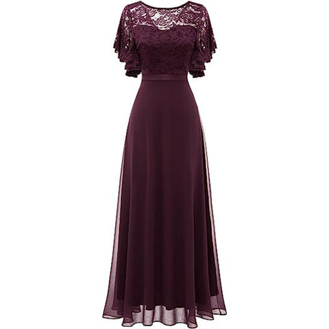 Novo Vestido Maxi de Renda, Vestido Formal Justo para Banquete, Festa, Cocktail