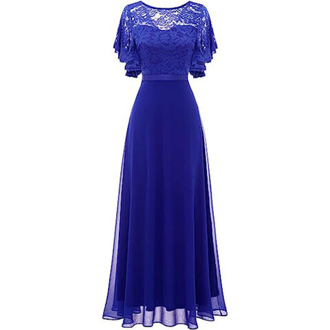 Novo Vestido Maxi de Renda, Vestido Formal Justo para Banquete, Festa, Cocktail