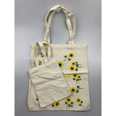 Grand Sac Fourre-Tout Super Résistant en Toile de Coton, Sacs d'Épicerie Réutilisables, Sacs en Tissu pour Femmes et Filles