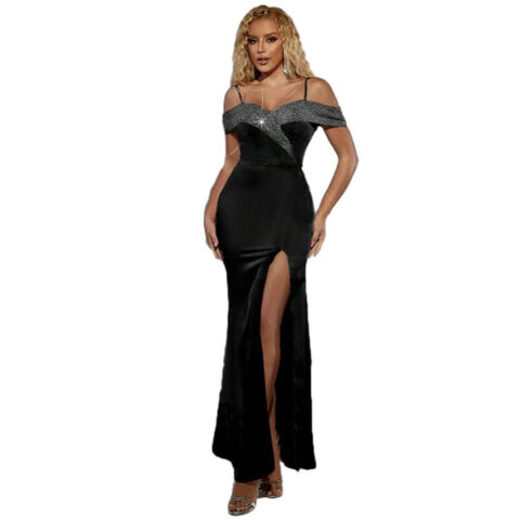 Vestido de Dama de Honra Confortável e Respirável, Vestido de Banquete de Noite, Silhueta Fluida, Vestido de Convidada de Casamento