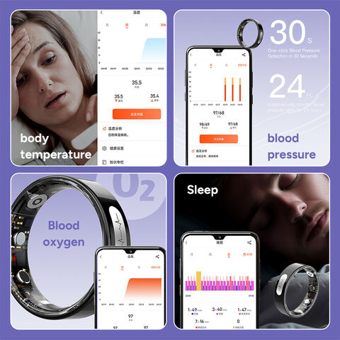 Nouvelle technologie Bague intelligente NYJ06 de surveillance de la santé 5ATM étanche Modes sportifs multiples température corporelle pour Noël