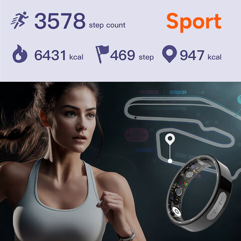Nouvelle technologie Bague intelligente NYJ06 de surveillance de la santé 5ATM étanche Modes sportifs multiples température corporelle pour Noël