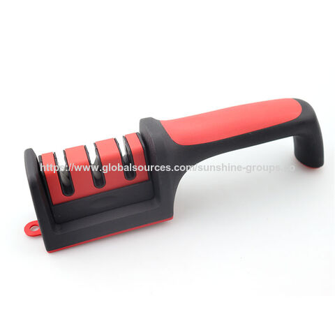 Afiador de facas manual doméstico, ferramenta de afiação multifuncional, artefato de afiação de facas de cozinha de três estágios