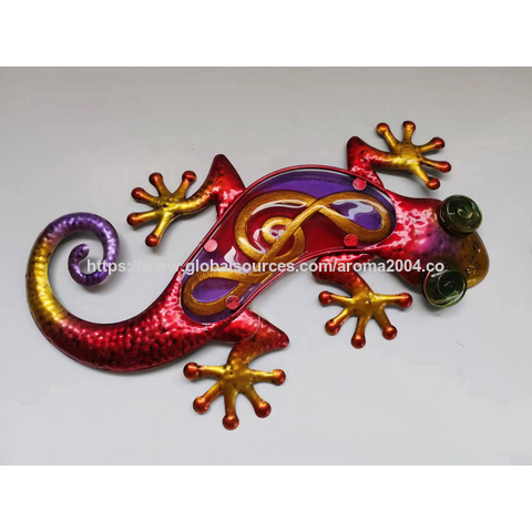 Ornement animalier en métal OEM, décoration murale de lézard pour la maison et le bureau