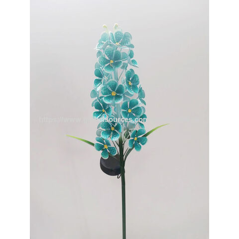 Fabricante de estacas de flores de metal com luzes LED solares para gramado, pátio, jardim, decoração exterior