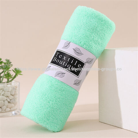 Toalha de lã de coral de alta densidade, produção no atacado, absorvente de água, sem fiapos, corte de lã, embalagem de faixa, toalha de presente