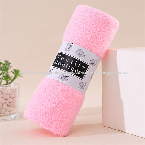Toalha de lã de coral de alta densidade, produção no atacado, absorvente de água, sem fiapos, corte de lã, embalagem de faixa, toalha de presente