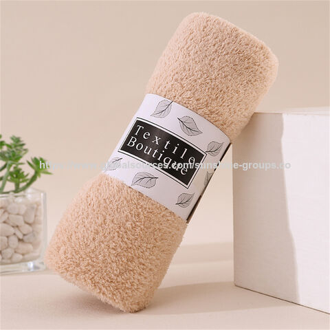 Toalha de lã de coral de alta densidade, produção no atacado, absorvente de água, sem fiapos, corte de lã, embalagem de faixa, toalha de presente