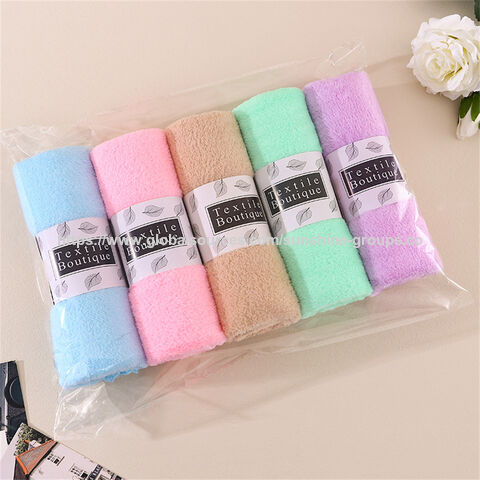 Toalha de lã de coral de alta densidade, produção no atacado, absorvente de água, sem fiapos, corte de lã, embalagem de faixa, toalha de presente
