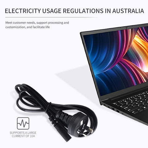 1,2 m schwarzes AU H05VV-F 3G*0,75mm2 AC-Netzkabel AS/NZS 3112 2-poliger Stecker auf IEC 60320 C7 Buchse Abbildung 8 Stromkabel