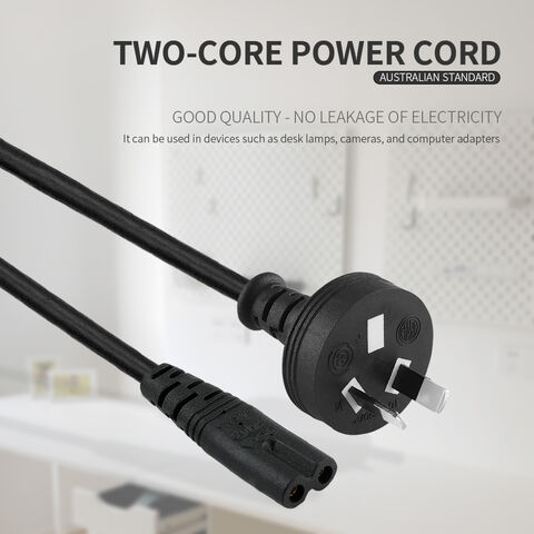 1,2 m schwarzes AU H05VV-F 3G*0,75mm2 AC-Netzkabel AS/NZS 3112 2-poliger Stecker auf IEC 60320 C7 Buchse Abbildung 8 Stromkabel