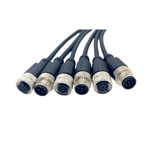 Cableforce M12 Macho Hembra Sin Blindaje Conector Cable 2 3 4 5 8 12 17 Pin M12 Sensor Impermeable Cable Circular Conector