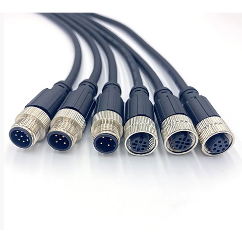 Cableforce M12 Macho Hembra Sin Blindaje Conector Cable 2 3 4 5 8 12 17 Pin M12 Sensor Impermeable Cable Circular Conector