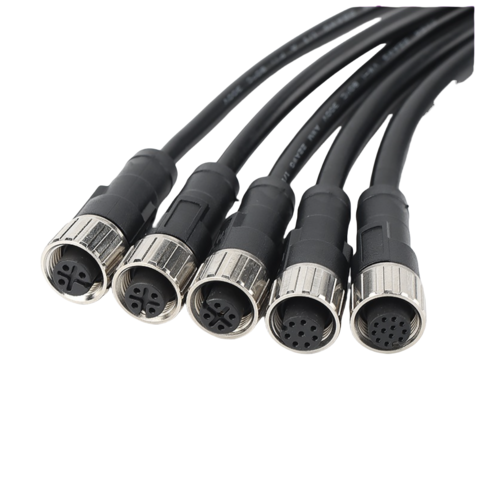 Cableforce M12 Macho Hembra Sin Blindaje Conector Cable 2 3 4 5 8 12 17 Pin M12 Sensor Impermeable Cable Circular Conector