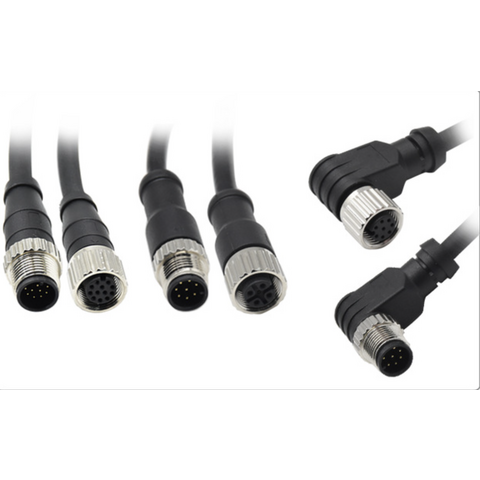Cableforce M12 Macho Hembra Sin Blindaje Conector Cable 2 3 4 5 8 12 17 Pin M12 Sensor Impermeable Cable Circular Conector