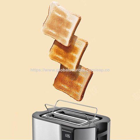 Torradeira Automática Digital de 2 Fatias com Ecrã Tátil, 800W, Configurações Variáveis e Ranhuras Largas para Bagels - Torradeira de Pequeno-Almoço de Alta Qualidade