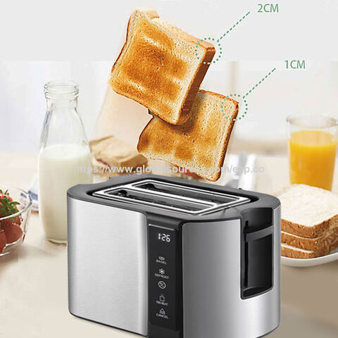 Torradeira Automática Digital de 2 Fatias com Ecrã Tátil, 800W, Configurações Variáveis e Ranhuras Largas para Bagels - Torradeira de Pequeno-Almoço de Alta Qualidade