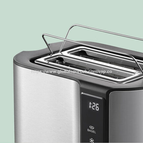 Torradeira Automática Digital de 2 Fatias com Ecrã Tátil, 800W, Configurações Variáveis e Ranhuras Largas para Bagels - Torradeira de Pequeno-Almoço de Alta Qualidade