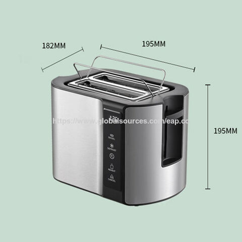 Torradeira Automática Digital de 2 Fatias com Ecrã Tátil, 800W, Configurações Variáveis e Ranhuras Largas para Bagels - Torradeira de Pequeno-Almoço de Alta Qualidade