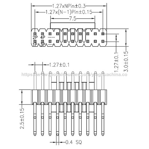 ⑧　◌。˚✩キキララ◌。˚✩ Pin Header, Connector, 1.27mm Pitch, Horizontal, Smt H 2.5mm
