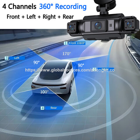 Dashcam económica de 4 canales con grabación, soporte OEM/ODM, precio competitivo, sensor G, grabación en bucle continuo, compatible con WIFI