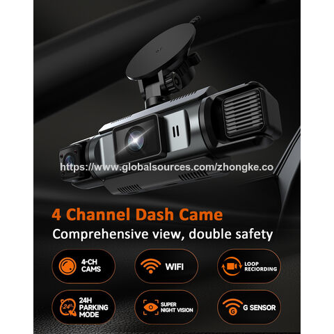 Dashcam económica de 4 canales con grabación, soporte OEM/ODM, precio competitivo, sensor G, grabación en bucle continuo, compatible con WIFI