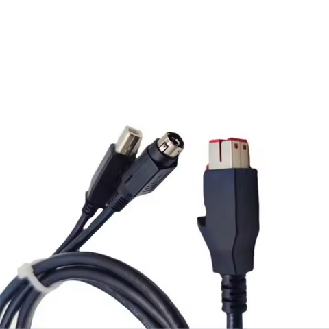 Kundenspezifische wasserdichte Kabelkonfektion mit USB 24V Stromversorgung, Stecker Buchse Verlängerungskabel für Drucker