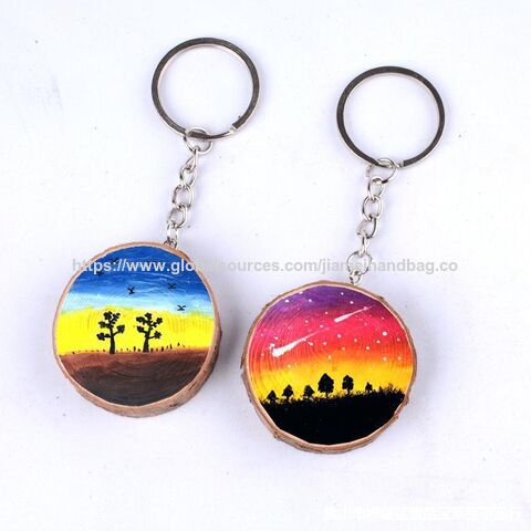 Llaveros de madera personalizados DIY con logo impreso, llavero de madera con logo de 0.5cm, 100% madera