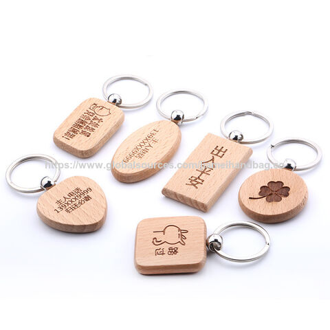 Llaveros de madera personalizados DIY con logo impreso, llavero de madera con logo de 0.5cm, 100% madera