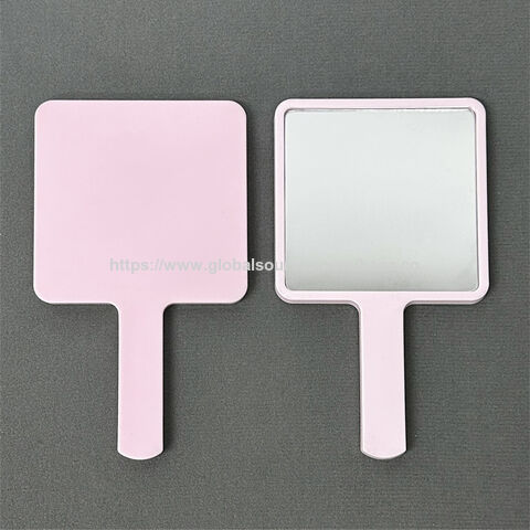 Miroir de Poche Cosmétique avec Logo Privé, Carré, avec Poignée, Compact, Miroir de Maquillage Cosmétique en Gros, Vente Chaude