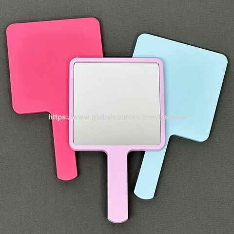 Miroir de Poche Cosmétique avec Logo Privé, Carré, avec Poignée, Compact, Miroir de Maquillage Cosmétique en Gros, Vente Chaude