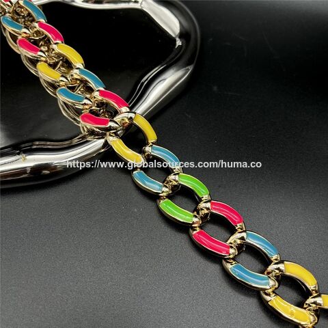 Cadenas acrílicas de colores de venta caliente, cadenas gruesas hip-hop, collares de cadena DIY, pulseras